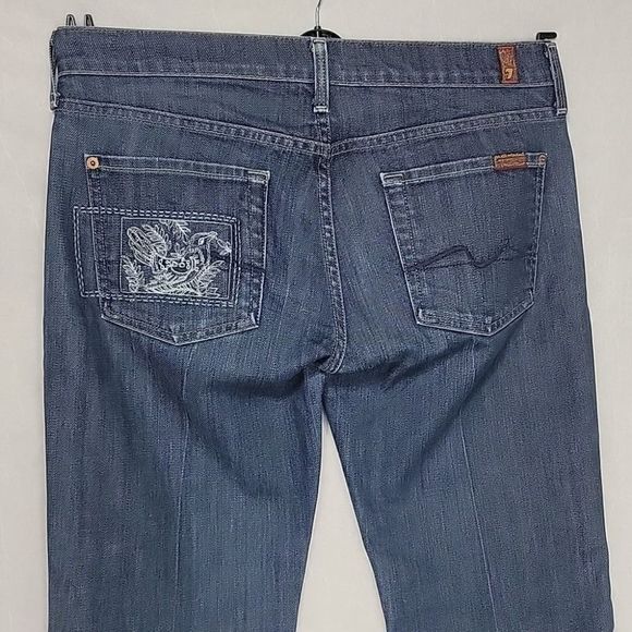 7 for all mankind Straight Leg Embellished Jeans 30 - Picture 7 of 12